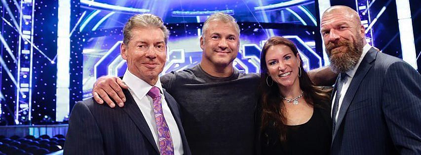 Vince McMahon with his son, daughter, and Triple H, Source: Stephanie McMahon’s Instagram